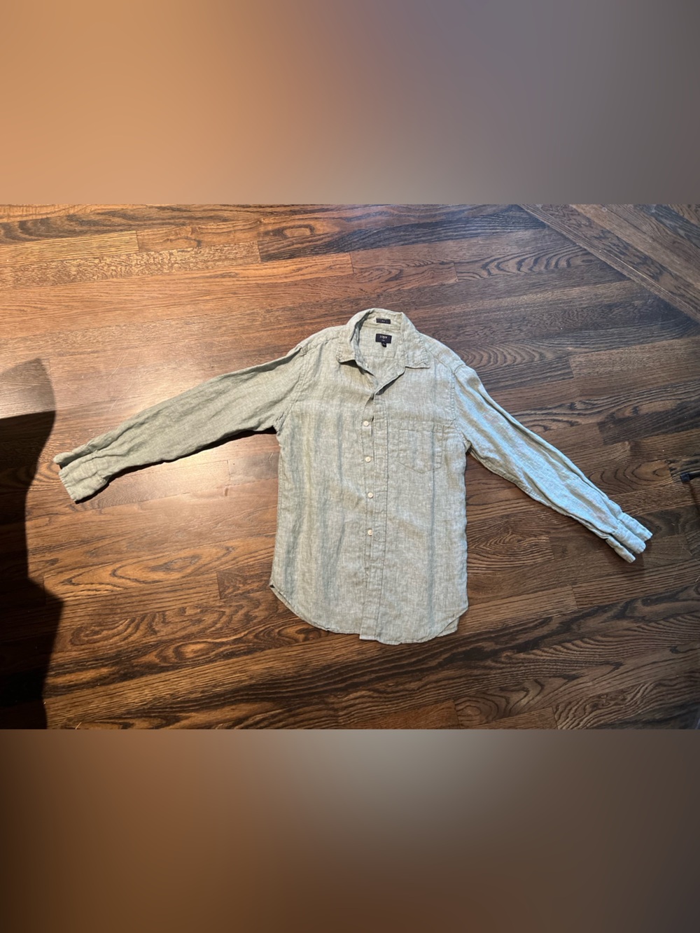 J. Crew Light greenish Grey Linen Button-Down Shirt